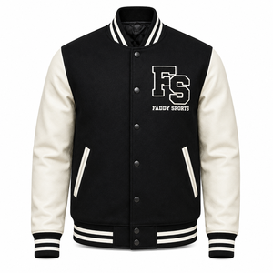 Veste bomber de baseball universitaire personnalisée pour homme, style streetwear, en mélange de laine et manches en similicuir, avec patch brodé, vente en gros - Product Image 1