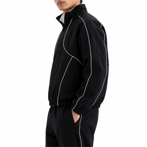 Men's Full Zip <b>Track</b> <b>Jacket</b> Contrast Piping Sportswear Stand Collar Training <b>Jacket</b> Long Sleeve Premium Fabric Custom <b>Jacket</b> - Product Image 3