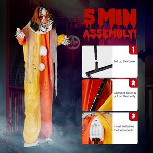 8.2ft Red-Eyed Clown Outdoor Halloween Decoration Premium Quality for Festive Decorations - Product Image 6