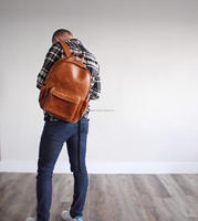 Sac à dos pour ordinateur portable en cuir véritable vintage de haute qualité avec logo personnalisé, fermeture éclair métallique, pour les écoliers, les filles, le travail, les voyages
