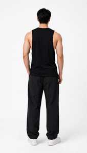 Débardeur sans manches noir à col rond pour homme Oneten Apparel, imprimé lettres, décontracté, tricoté, style muscle - Product Image 2