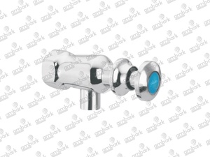 Robinet d'angle chromé avec poignée à point bleu, filetage femelle 1/2 pouce pour alimentation en eau, raccords sanitaires et plomberie - Product Image 6