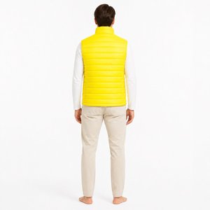 Venta Directa de Fábrica, Chaleco Acolchado de Lona de 220 Gramos para Hombre, Ropa de Invierno Informal, Transpirable, con Cierre Personalizado en el Cuello - Product Image 3