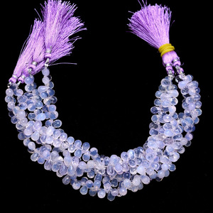 Cuentas facetadas de cuarzo lavanda AAA de 7x5 mm, cuentas briolette en forma de lágrima, piedra semipreciosa natural de escorolita, cuentas elegantes para joyería. - Product Image 3