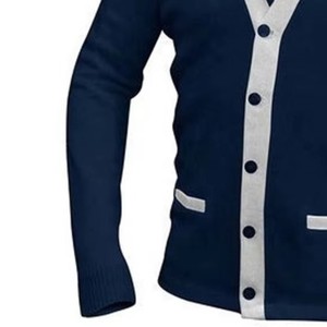 Custom Logos School Women's <b>Cardigan</b> <b>Long</b> Sleeve V-Neck Button Down Open Front Ribbed Knit Sweater - Product Image 3