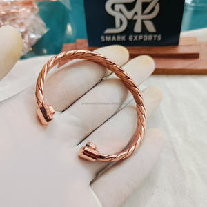 Brazaletes de Cobre Puro con Diseño Trenzado, Brazalete Abierto, Pulsera, Brazalete, Joyería Curativa Hecha a Mano para Hombres y Mujeres - Product Image 3