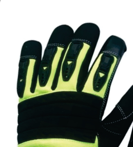 Gants de sécurité avec bande vert fluo et paume noire, en nitrile 10 mil d'épaisseur, anti-vibration, antidérapants, pour usage industriel - Product Image 5