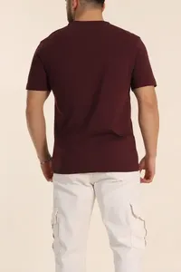 T-shirt à manches courtes pour homme, col rond, couleur unie, coupe classique, en jersey de coton, décontracté - Product Image 4