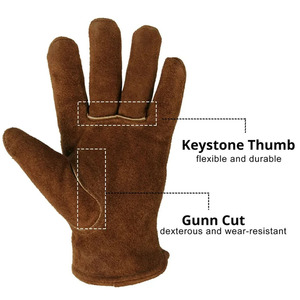 High Quality Cowhide Split Leather <b>Driving</b> <b>Gloves</b> Industrial Safety Personal Protective Abrasion Resistant Comfortable <b>Gloves</b> - Product Image 2