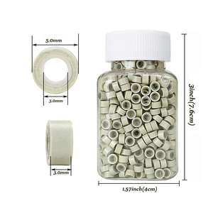 1000 unidades de microanillos y cuentas para extensiones de cabello, de 4.0mm, 4.5mm, 5.0mm, con revestimiento de silicona, herramienta para extensiones de cabello humano - Product Image 5