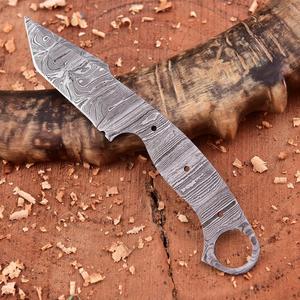 Lame de couteau Skinner en acier Damas de 8 pouces, vierge, pour la fabrication de couteaux personnalisés, en acier à haute teneur en carbone forgé à la main, lame non finie - Product Image 3