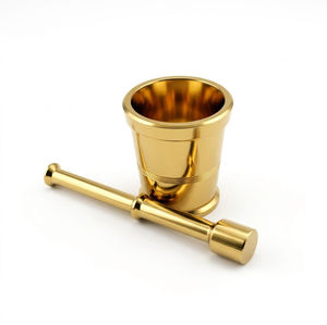 Premium Quality Brass Mortar <b>And</b> Pestle <b>Set</b> Traditional Indian <b>Spice</b> Grinder Kitchen Tool Durable Heavy Duty - Product Image 4