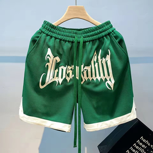 Custom Polyester Basketball Shorts Plain Design Double <b>Layer</b> Comfortable Breathable Quick Dry <b>Mid</b> Waist Drawstring Shorts - Product Image 2
