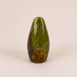 Vase de table minimaliste en céramique Raku fait main, écologique, cuit à haute température, vert-brun, décoration intérieure - Product Image 5