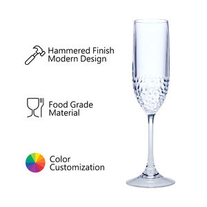 [Holar] Taiwan fait en plastique marteau finition flûte à champagne pour boire servir bar à vin hôtel restaurant - Product Image 3