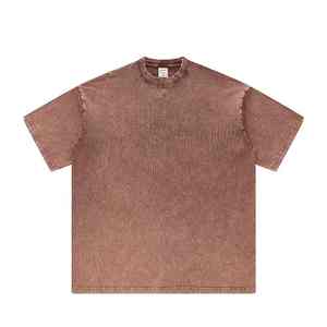 T-shirt en coton lourd surdimensionné vintage personnalisé pour hommes, style streetwear - Product Image 1