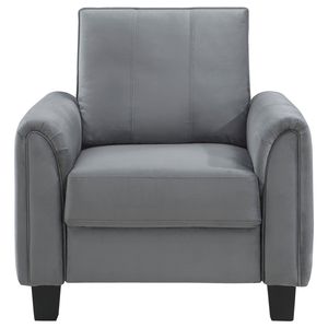 Fauteuil d'appoint rembourré à accoudoirs roulés Dixon Grey pour salon - Product Image 4