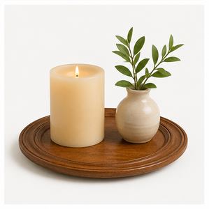Eco-Friendly Hand-Turned Mango Wood Charger <b>Plate</b> Rustic Round <b>Decorative</b> Serving Tray for Wedding Restaurant & Home Table Decor - Product Image 4