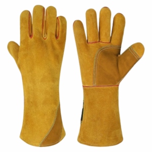 Gants de protection en cuir de vachette pleine fleur de qualité supérieure, renforcés pour la lutte contre les incendies, la protection au barbecue et la soudure - Product Image 3