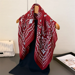 Paisley Print Cotton Feel Headscarf Spring Autumn Warm <b>Scarves</b> Neck Women Fashion Decoration Soft Foulard Bandana Winter 65*65cm - Product Image 1
