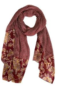 Dupatta de Poliéster Chifón con Estampado Floral Marrón, Ligera y Suave, Prenda Tradicional para Mujeres y Niñas, Elegante y Moderna para el Verano - Product Image 4