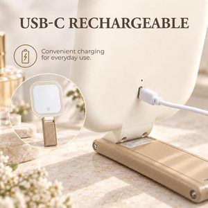 Travel Makeup <b>Mirror</b> with Lights, 3 Color Modes & Stepless Dimming , Lighted Makeup <b>Mirror</b>, Multi-Angle Adjustable <b>Foldable</b> - Product Image 6