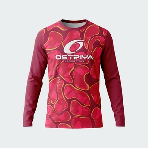 เสื้อฟุตบอลพิมพ์ลายแบบรีดร้อนคุณภาพสูง แขนยาว ปรับแต่งได้ตามต้องการ พร้อมสกรีนชื่อทีม ชื่อผู้เล่น สีที่กำหนดเองได้ 100% - Product Image 1