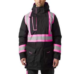 Vestes de travail d'hiver pour hommes personnalisées, imperméables, coupe-vent, respirantes, haute visibilité, bandes réfléchissantes robustes, vêtements de travail - Product Image 4