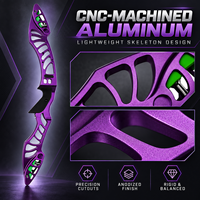 Pegangan Busur Recurve ILF 25 Inci, Aluminium CNC, Tangan Kanan, Multiwarna, Aksesoris Latihan Panahan