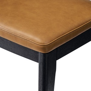 Sillón Moderno Minimalista de Madera de Teca con Asiento y Respaldo de Ratán Tejido a Mano, Silla de Comedor de Cuero Ecológico de Estilo Moderno de Mediados de Siglo - Product Image 5