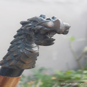 Bastón Vikingo, bastón de madera con mango de León de latón para personas mayores, hombres, mujeres, palo, artículo de regalo - Product Image 6