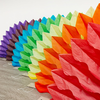 Éventail décoratif en papier de soie flocon de neige pour événements et fêtes, 26 pouces (66 cm) de diamètre, imprimé offset 4 couleurs, Taiwan CE-3003, 1 pièce