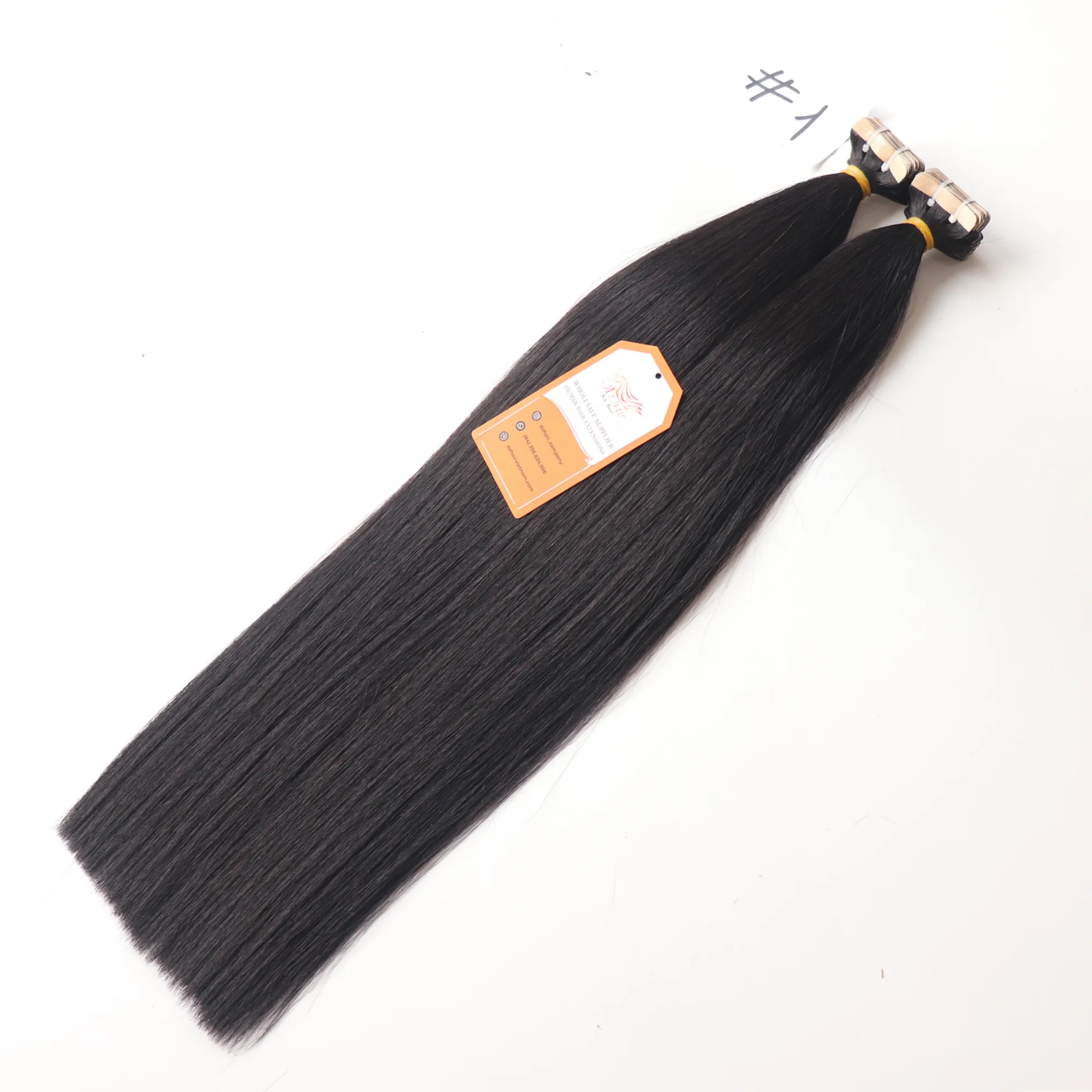 Bande de qualité de luxe dans les extensions de cheveux 100% cheveux vierges Remy cheveux raides cheveux alignés sur les cuticules