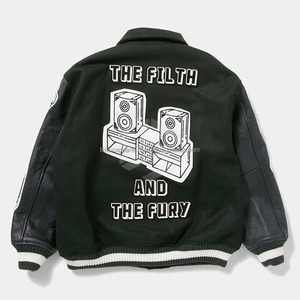 2026 Hot Selling Custom Embroidery Canvas Sleeve Waterproof Breathable Eco-Friendly High Street Style <b>Varsity</b> <b>Jacket</b> for <b>Men</b> - Product Image 3