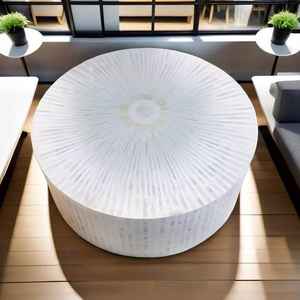 Mesa de Centro Artesanal con Incrustaciones de Madreperla, Mesa Decorativa Estilo Boho para Hogar, Hotel, Oficina, Casa de Campo, de Proveedor Indio - Product Image 3