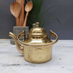 <b>Vintage</b> Brass Tea <b>Kettle</b> With Lid And Handle Water Pot Metal <b>Kettle</b> - Product Image 1