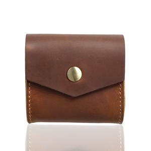 <b>Mini</b> Leather Coin <b>Pouch</b> Snap Closure Compact Change Holder Unisex Black leather coin <b>pouch</b> Genuine leather card holder - Product Image 5