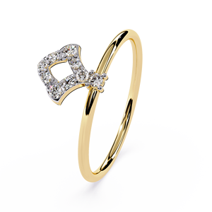 Anillo minimalista de oro macizo de 10k, 14k, 18k con diamante de corte redondo para mujer, ideal para regalo, compromiso, aniversario, boda - Product Image 2