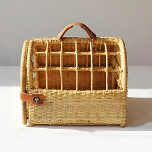 Best Woven Rattan Cat Dog Puppy Animal Carrying Bag Wicker Pet Carrier Furniture OEM All Sizes - Product Image 2