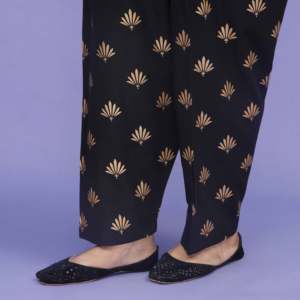 กางเกง & กางเกงผู้หญิง PW4525 shalwar พิมพ์สกรีนสีดำ - Product Image 2