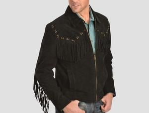 Affordable Men's Western <b>Suede</b> Fringe Leather <b>Jacket</b> with Vintage Cowboy Rodeo Style and Classic Handcrafted Details - Product Image 5