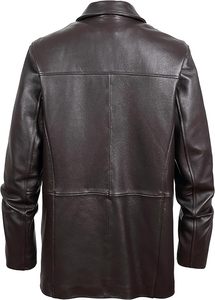 Abrigo de Cuero Genuino para Hombre, Diseño de Alta Gama, Venta al Por Mayor, con Cuello Alto, Logotipo y Colores Personalizables, Impermeable, para Invierno - Product Image 2