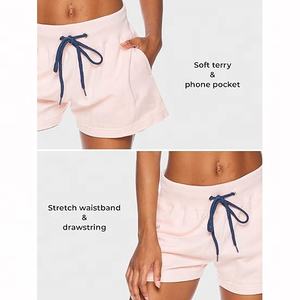 High Quality <b>Women's</b> Fleece Sweat <b>Shorts</b> Casual Solid <b>Board</b> <b>Shorts</b> Button Breathable Lounge Drawstring Streetwear Pattern - Product Image 3