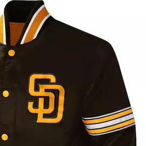 Blouson aviateur satiné unisexe personnalisé avec logo OEM, élégant, léger, avec poches, style baseball américain pour homme - Product Image 6