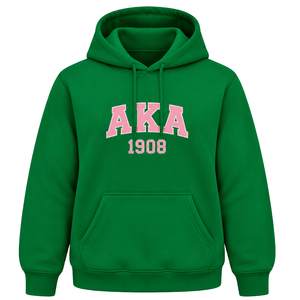   Sudadera con Capucha Rosa con Letras Griegas y Diseño Frontal Bordado Personalizado, Cómoda Mezcla de Algodón y Felpa, Informal para Mujer - Product Image 1
