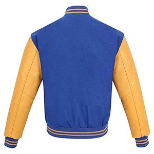 Autumn Winter Men's Best Simple <b>Plain</b> Varsity Baseball Jacket New Condition Wool Fleece Varsity Puffer Jacket Casual Style - Product Image 4