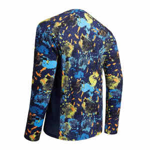 Camisa de Pesca de Manga Larga para Hombre, Impresión por Sublimación, Secado Rápido, UPF 50, Diseño Estampado Azul y Amarillo - Product Image 5