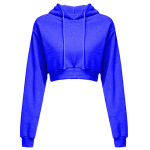 Sudadera con capucha corta de invierno para mujer, personalizada, extragrande, de forro polar 100% algodón, con lavado ácido, bordada, forrada, de manga larga y transpirable - Product Image 3