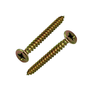 Vis à bois en acier inoxydable de haute qualité, zinguées jaunes, haute résistance, ISO, métriques, à tête plate, autotaraudeuses, pour quincaillerie de menuiserie - Product Image 2