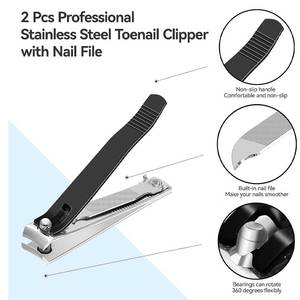 Outil professionnel de coupe d'ongles de style salon, coupe-ongles en métal robuste avec poignée confortable - Product Image 2